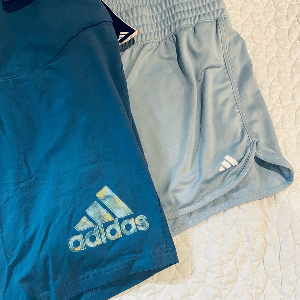 adidas Blue and Light Blue Women's Shorts